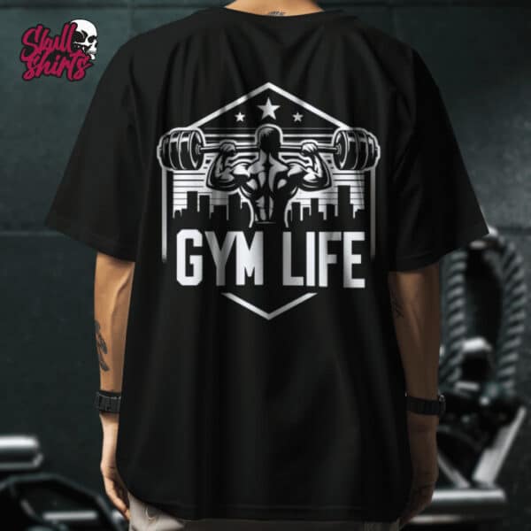 Playera Oversize para GYM "Gym Life" blanca || GYM