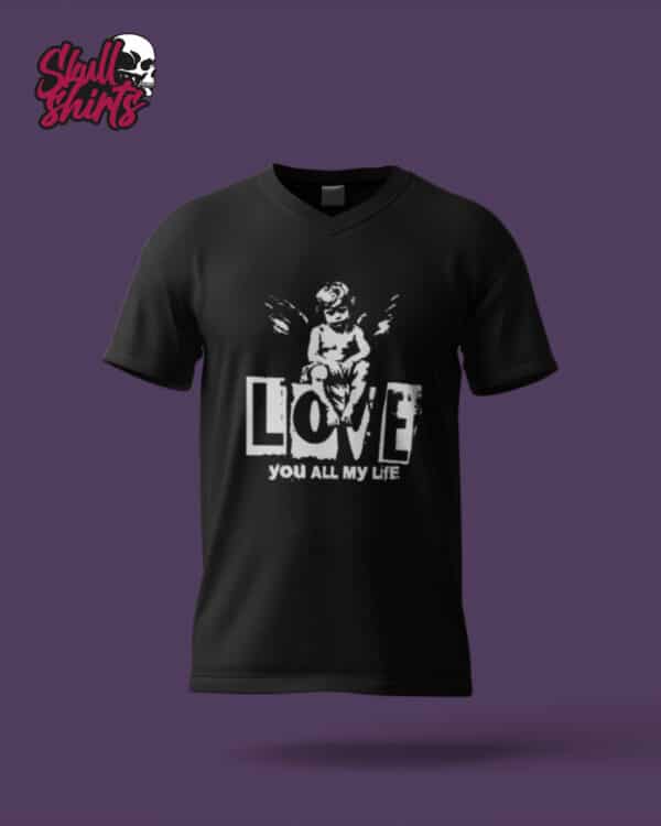 Playera Negra LOVE YOU ALL MY LIFE