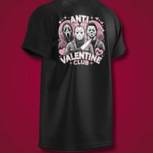 Playera Negra ANTI VALENTINE CLUB - HORROR EDITION