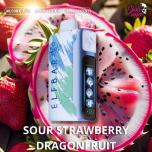 ELFBAR ICE KING (8) Sour Strawberry Dragonfruit - ELFBAR Ice King 40000